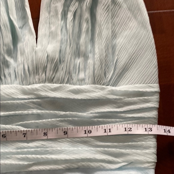 Donna Morgan Y2K Silk Halter Midi Dress Baby Blue Size 4 - Picture 5 of 7